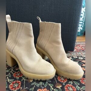 Dolce Vita Cream Ankle Boots